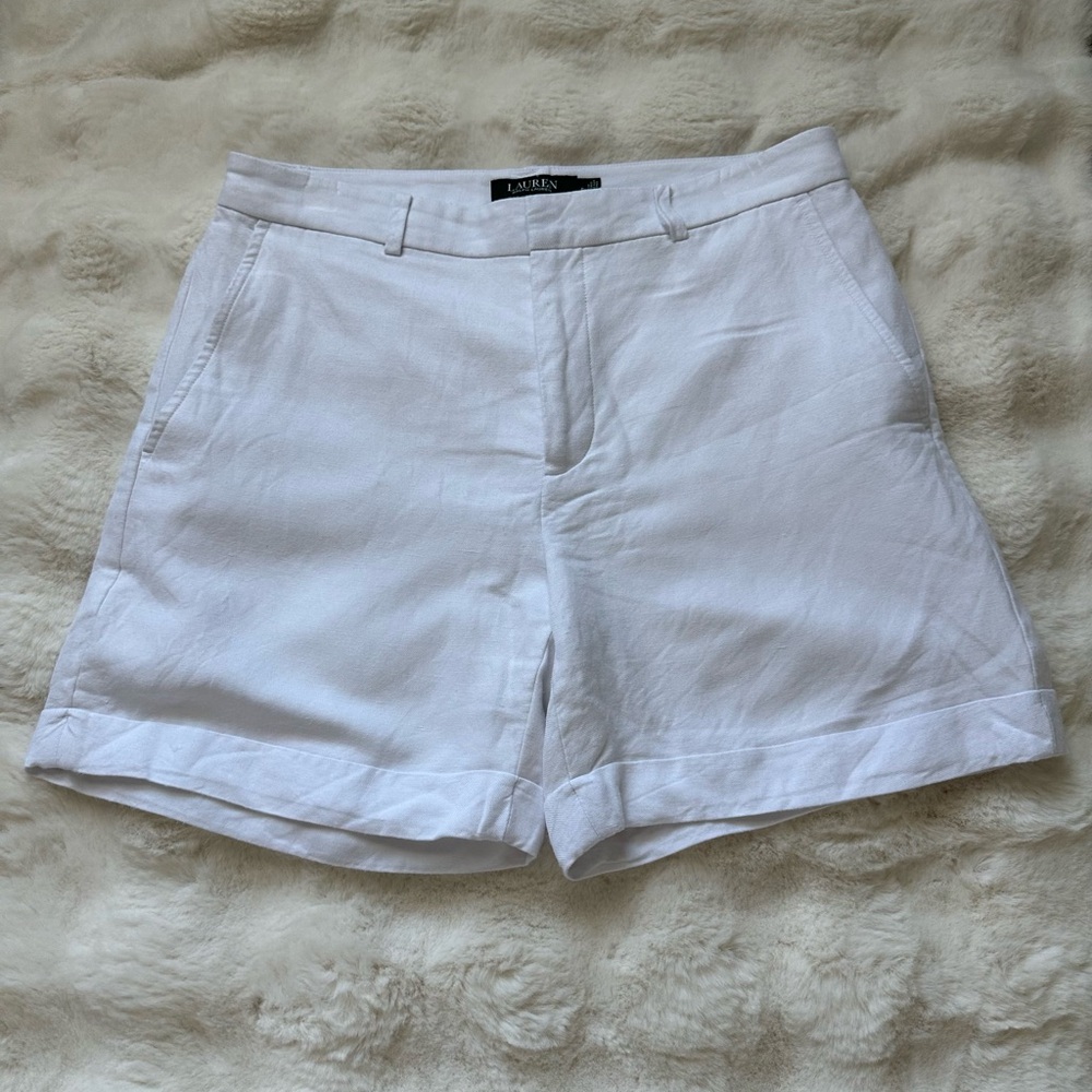 Lauren Ralph Lauren White Linen Blend Women’s Shorts